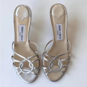 Jimmy Choo Elegant Silver Strappy Heels